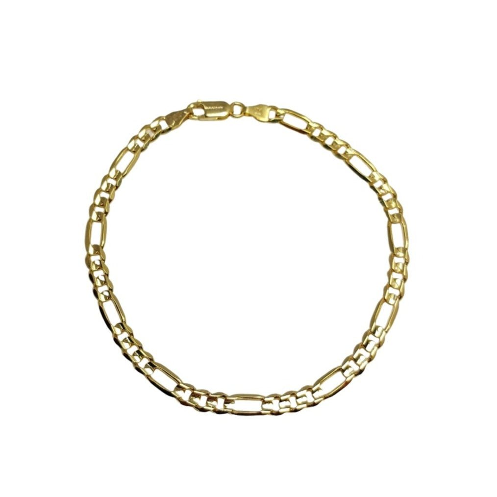 Gold Figaro bracelet for men